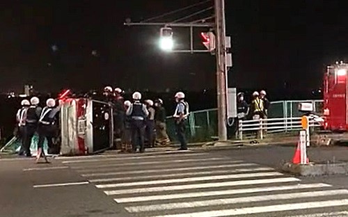 広島市東区　自動車衝突事故