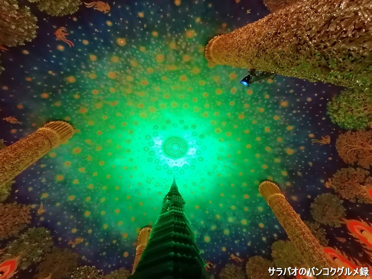 ワット・パクナムは神秘的な天井画で有名な寺　in　パーシーチャルーン区