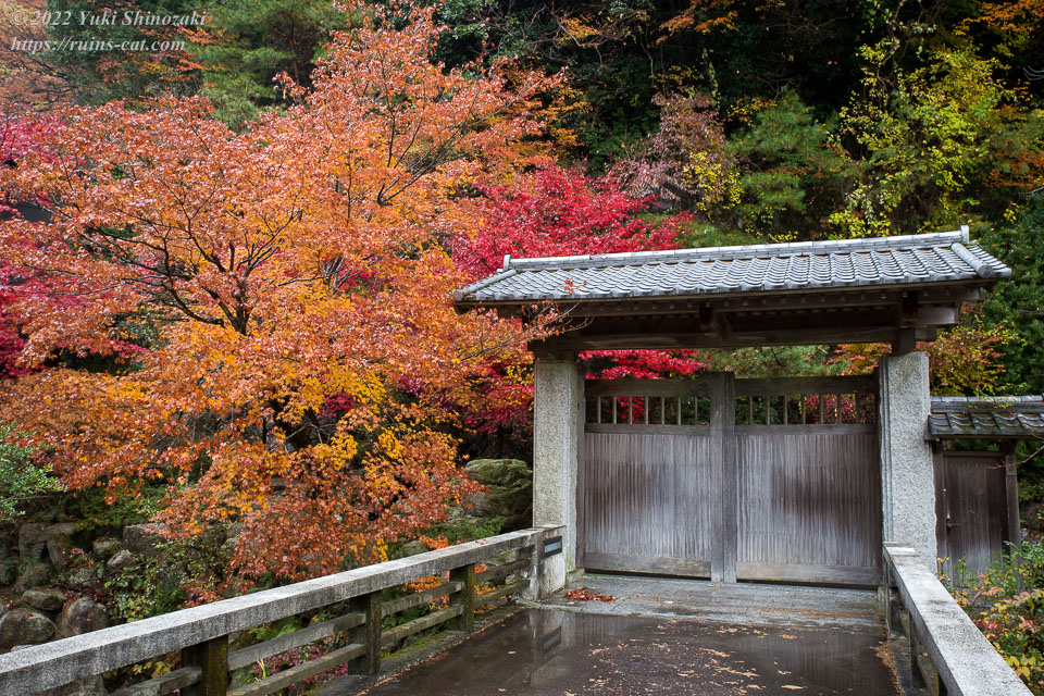 どり～む・湯の山の門扉と紅葉