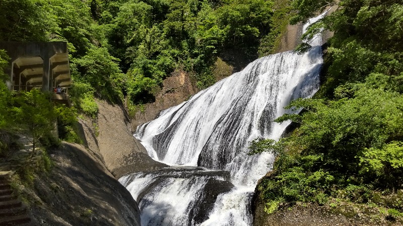 袋田の滝⑩吊橋から見る滝2205