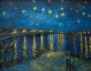 ローヌ川の星月夜（星降る夜）